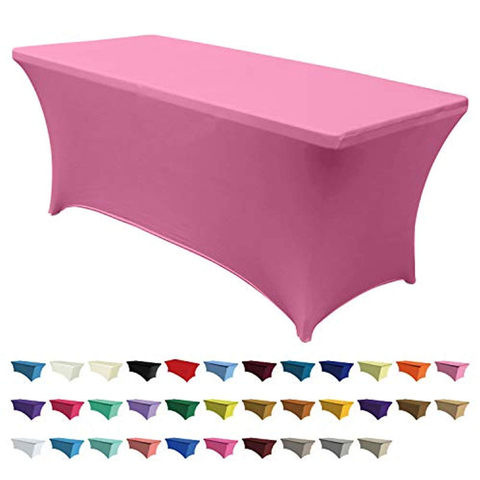 Rechteckige Stretch-Spandex-Tischdecken Rosa 4ft / 48" L x 24" B x 30" H Polyester für Klapptische