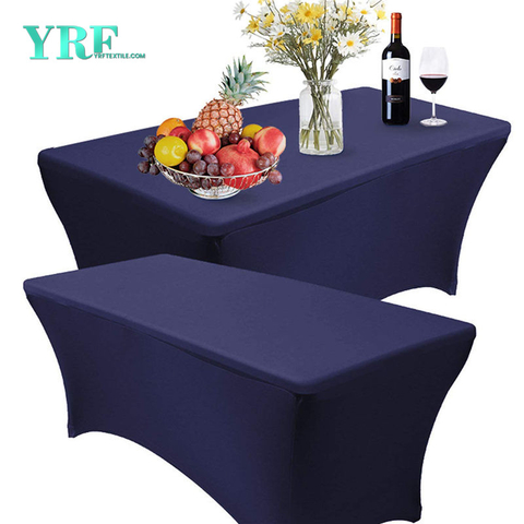 Rechteckige, angepasste Spandex-Tischdecke Marineblau 6ft reines Polyester knitterfrei für Party