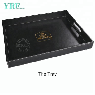 YRF Handmade Customized Pu Leather Serving Tray Hotel Amenity Tray Food Tray Hotel Supply