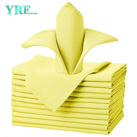 Serviettentuch Pure Yellow 17x17 Zoll reines 100% Polyester waschbar und wiederverwendbar für Hotels