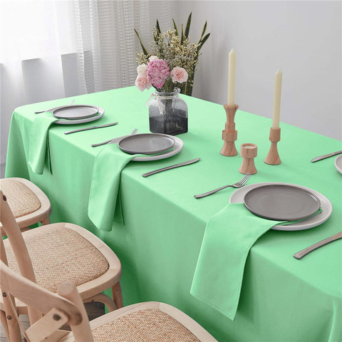 Rechteckige Tischdecke Hellgrün 90x132 Zoll reines 100% Polyester knitterfrei für Partys