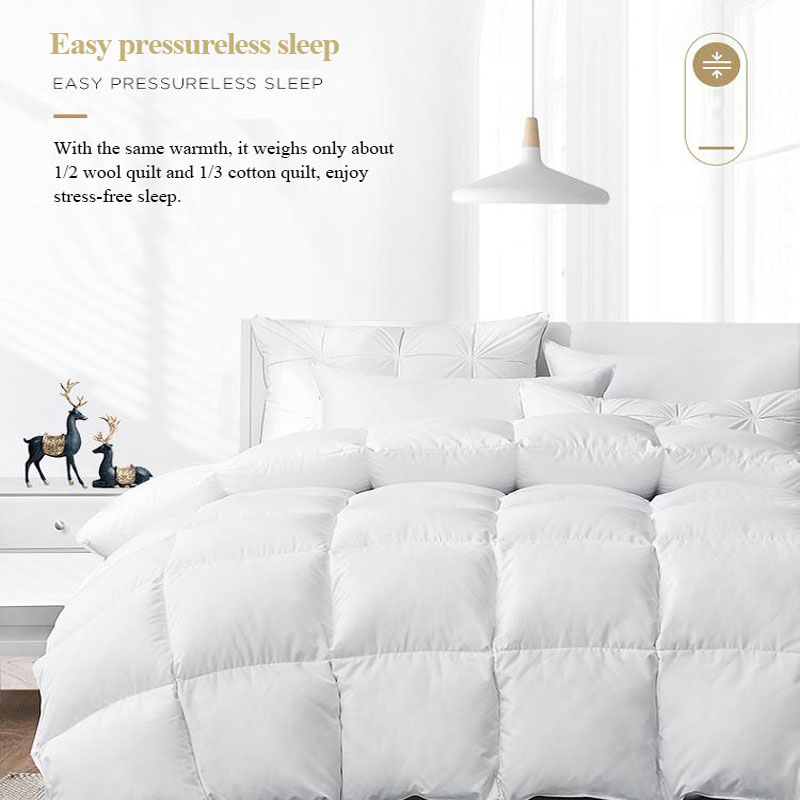 Hotel Bettdeckeneinsatz 100 % Baumwolle Leicht Warm 95 % Weiße Gänsedaunen 4 Jahreszeiten Weiß