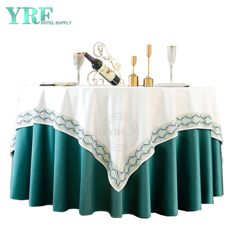 YRF Table cloth Hotel Wedding 84" Green Polyester Round