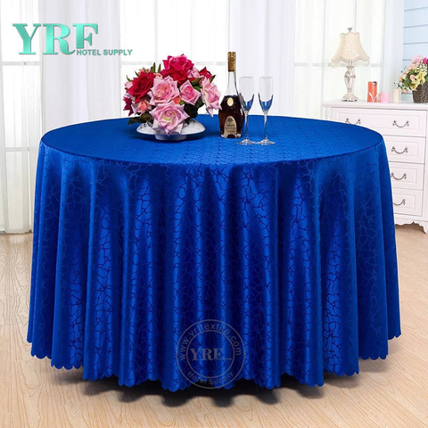 YRF Table Cover Plain Dyed Round BlueDiscount Wedding