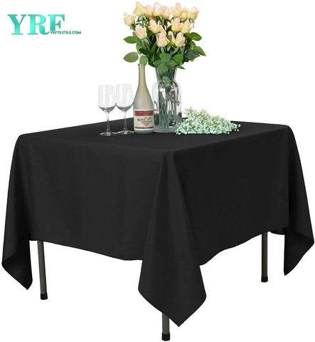 Quadratische Tischdecken Reines Schwarz 54x54 Zoll Reines 100% Polyester Knitterfrei Für Hochzeiten
