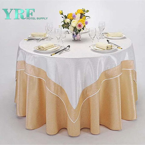 YRF China Factory Apartment Round Table Cloth Light Yellow Plain Dyed