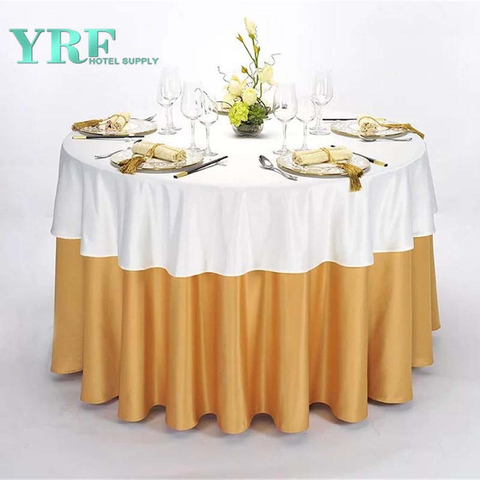 YRF Factory Supply Hotel Round Table Cloth Yellow Plain