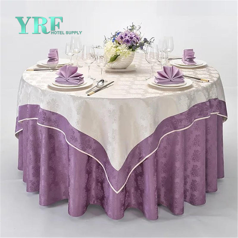 YRF Factory Sale 5 Sterne Hotel Runde Tischdecke Violett Einfarbig gefärbt