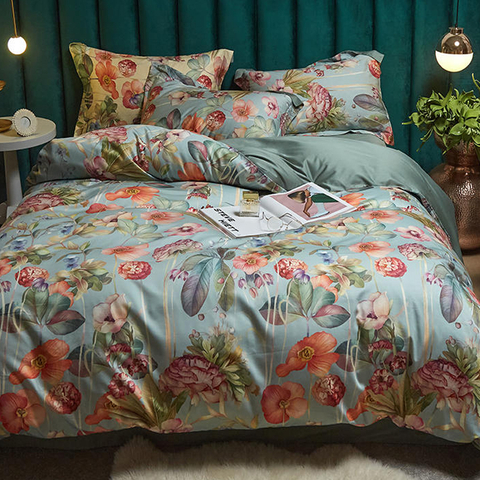 Hochwertige Bettwäsche aus Baumwolle, bedruckt, bequemes Kingsize-Bettlaken-Set