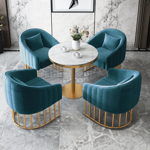 Leichter Luxus Verhandlungstisch & Stuhl aus Marmor zu verkaufen