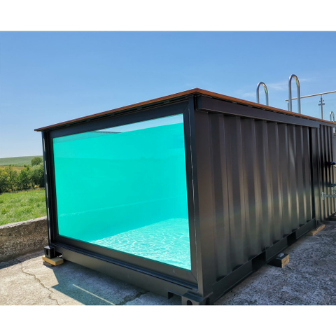 Maßgeschneiderter 20 Fuß 40 Fuß Fertiger Glaswand Container-Swimmingpool