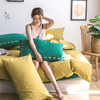 Spannbettlaken, 3-teiliges Doppelbett, 100 % gewaschene Baumwolle, bequem für die Heimkollektion