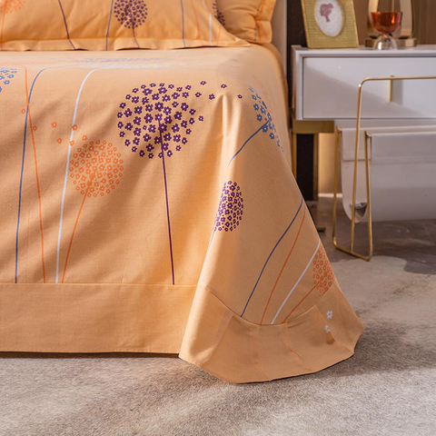 Luxus-Bettlaken, modernes Design, Baumwolle für orange bedrucktes Bettwäsche-Set