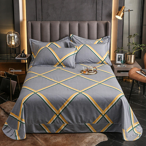 Bettlaken-Set für neue Produkte, graues, geometrisches Bett aus Baumwollstoff