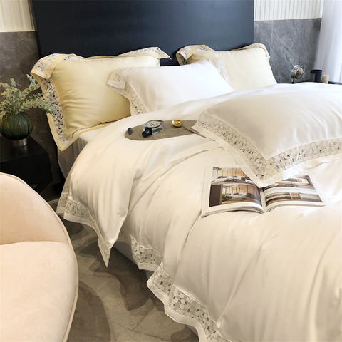 Hot Sale Hotel Schlafzimmer aushöhlen Tencel King-Size-Bettbezug-Set