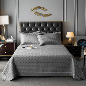 Luxuriöses Hotel-Bettwäsche-Set mit grauer Steppdecke, Twin-XL-Bettdecken-Set für Frühling und Sommer