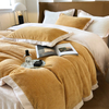 Beliebte Art Warme und bequeme Waffel-Flanell-Volltonfarbe 4-teilige Bettwäsche-Sets